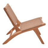 Fotel Beatrice pakoworld skelet druri teak dhe litar pe në ngjyrë natyrale 65x78x68cm