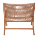 Fotel Beatrice pakoworld skelet druri teak dhe litar pe në ngjyrë natyrale 65x78x68cm