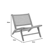 Fotel Beatrice pakoworld skelet druri teak dhe litar pe në ngjyrë natyrale 65x78x68cm