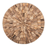 Dekorim muri Wargrene pakoworld dru natyral i lëmuar D100x6cm