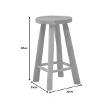 Stol Charloce pakoworld dru tik i ngjyrës natyrale D35x62cm