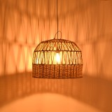 Llambë tavani Erdon Inart dru banane-rattan PE në ngjyrë natyrale Φ60x45cm