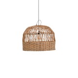 Llambë tavani Erdon Inart dru banane-rattan PE në ngjyrë natyrale Φ60x45cm