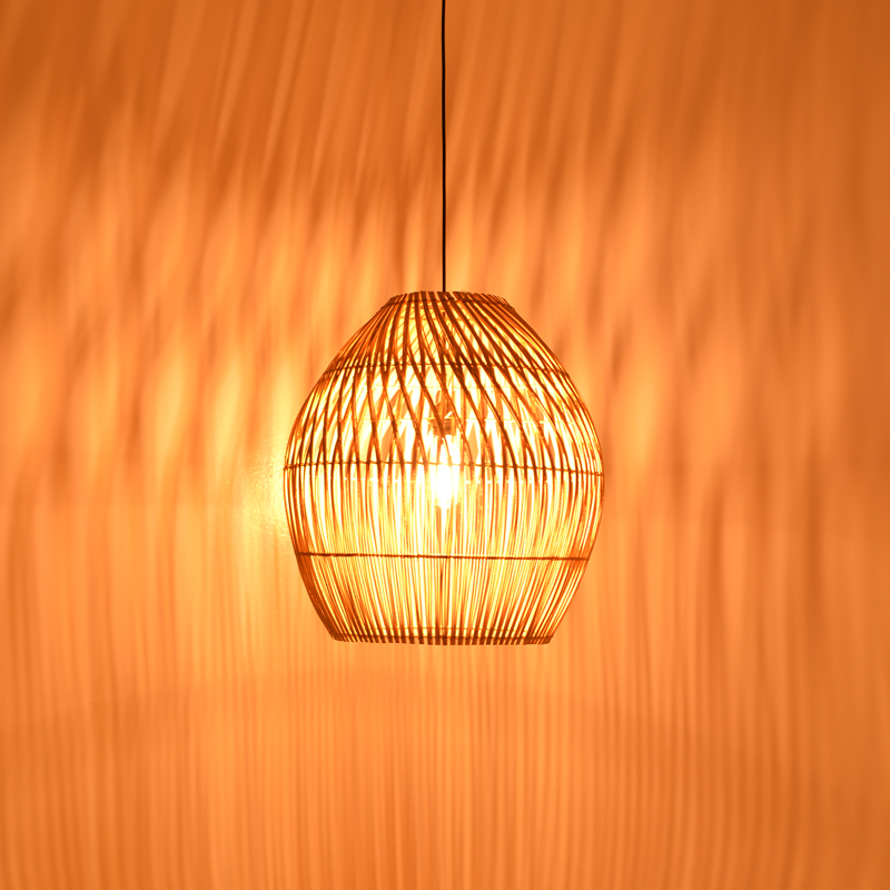 Llamba e tavanit Irden Inart rattan në nuancë natyrale D50x40cm