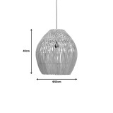Llamba e tavanit Irden Inart rattan në nuancë natyrale D50x40cm