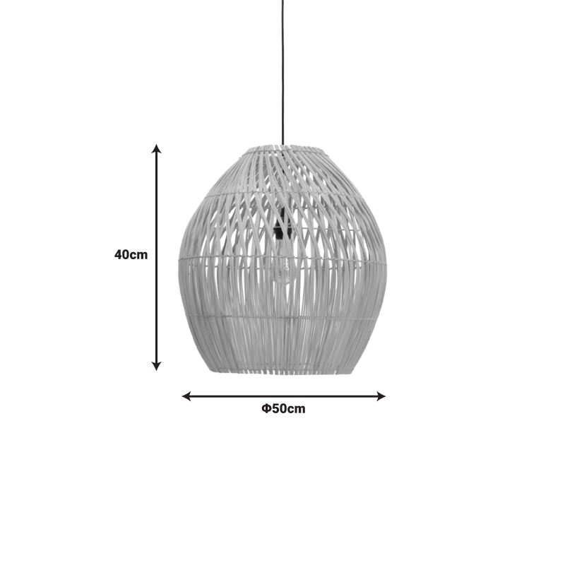 Llamba e tavanit Irden Inart rattan në nuancë natyrale D50x40cm