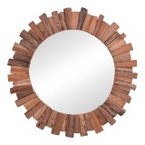 Pasqyrë Rounder pakoworld dru tik në nuancë natyrale D100x5cm