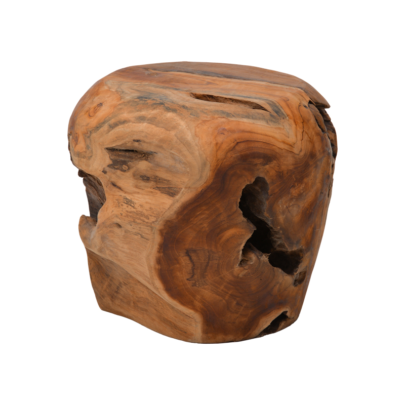 Stol Bolare pakoworld dru tik në ngjyrë natyrale D40x35cm