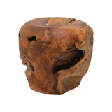 Stol Bolare pakoworld dru tik në ngjyrë natyrale D40x35cm