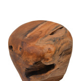 Stol Bolare pakoworld dru tik në ngjyrë natyrale D40x35cm