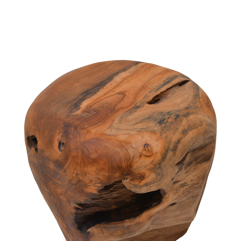 Stol Bolare pakoworld dru tik në ngjyrë natyrale D40x35cm