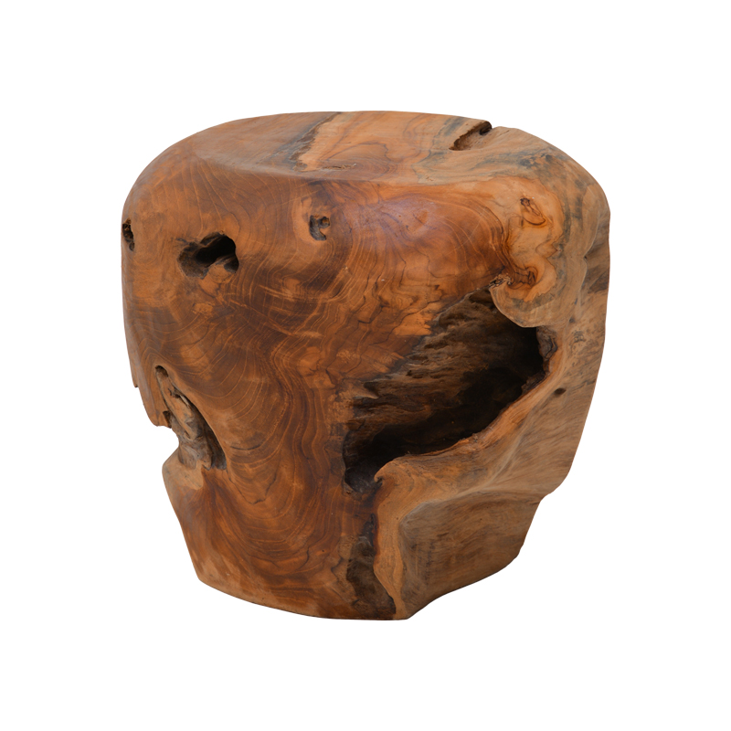 Stol Bolare pakoworld dru tik në ngjyrë natyrale D40x35cm