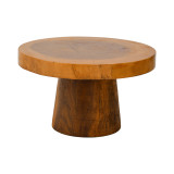 Tavolinë kafeje Nepal pakoworld dru suar në ngjyrë natyrale D80x45cm