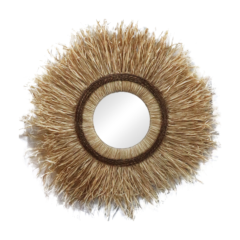 Pasqyrë Tabrane Inart sisal në ngjyrë natyrale D110x4cm