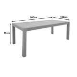 Tavolinë druri teak Vocaly pakoworld në nuancë natyrale 200x100x75cm