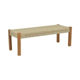Stol Uma pakoworld dru tik dhe litar PE në nuancë natyrale 120x45x40cm
