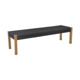 Stol Uma pakoworld dru tik dhe litar pe në nuancë të zezë 120x45x40cm
