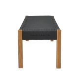 Stol Uma pakoworld dru tik dhe litar pe në nuancë të zezë 120x45x40cm