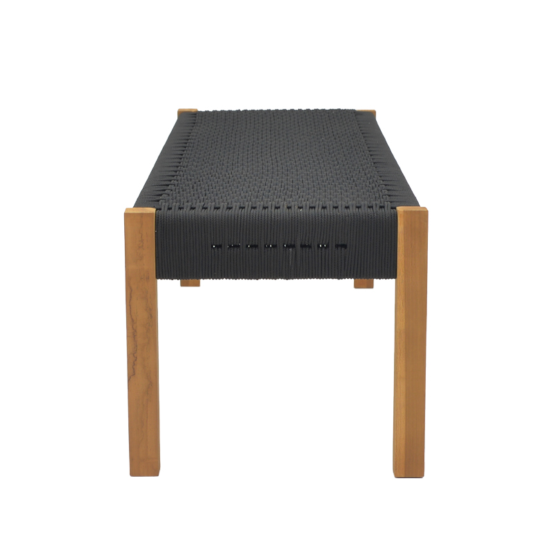 Stol Uma pakoworld dru tik dhe litar pe në nuancë të zezë 120x45x40cm