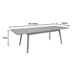Set ngrënieje 7 copë Ganny-Pino pakoworld dru tik në nuancë natyrale - të zezë 180/240x100x75cm