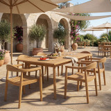 Set ngrënie 7 copë Ganny-Pino pakoworld dru tik në nuancë natyrale 180/240x100x75cm