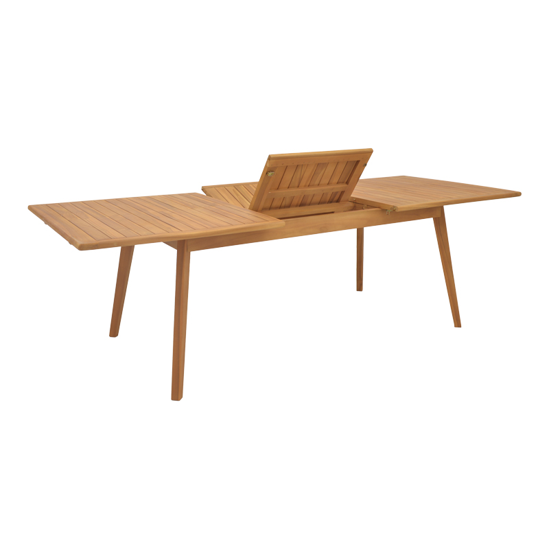 Set ngrënieje 9 copë Ganny-Pino pakoworld dru tik në nuancë natyrale - të zezë 180/240x100x75cm
