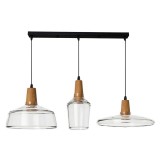 Llambë tavani me tre drita Somele pakoworld metal transparent-xham D73.8x23cm