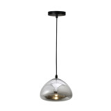 Llambë tavani Ovalone pakoworld G6 metal-xham argjendi D18x11cm