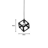 Llambë tavani Kibe pakoworld metal i zi 22x28cm