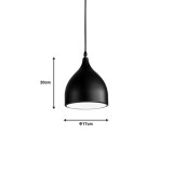 Llambë tavani Perce pakoworld metal i zi D17x20cm