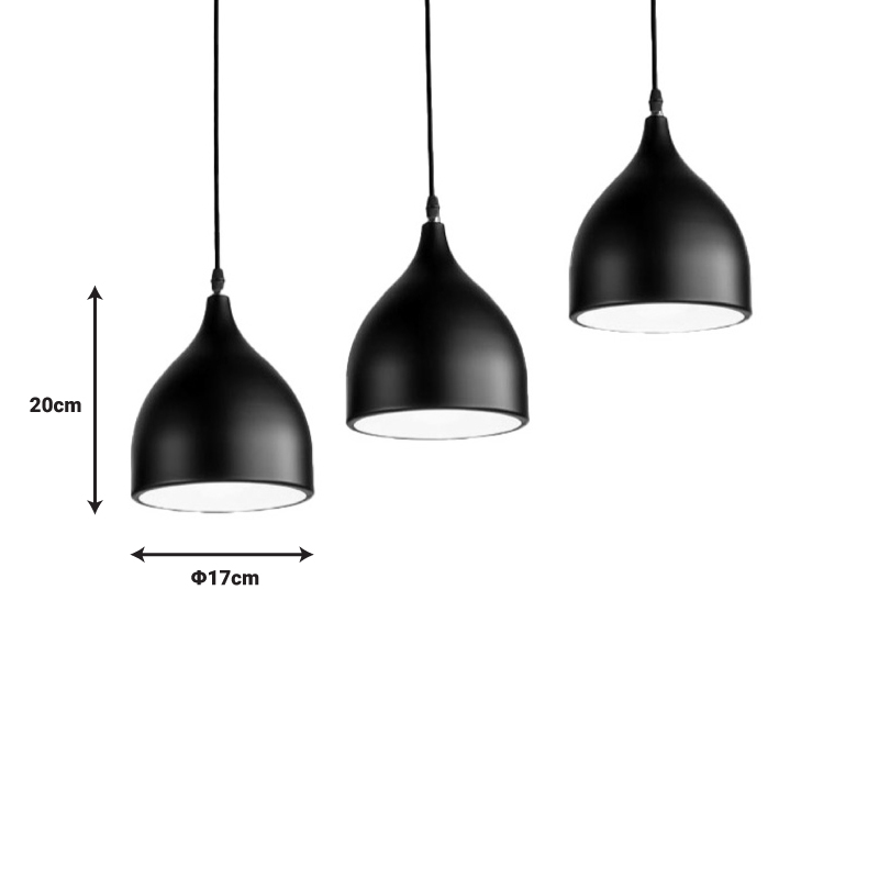 Llambë tavani Perce I pakoworld metal i zi 50x17x120cm