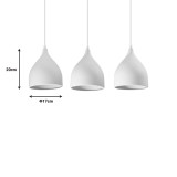 Llambë tavani Perce I pakoworld metal i bardhë 50x20cm