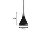 Llambë tavani Jedren pakoworld metal i zi D18x27cm