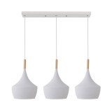 Llamba tavani me tre drita Eracile II pakoworld metal i bardhë 84x36cm
