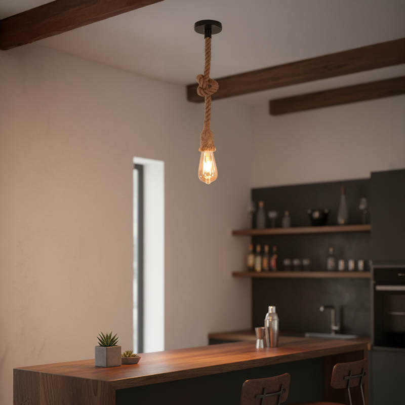 Llambë tavani Ropily pakoworld metal natyral-litar D1x100cm
