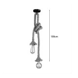Llambë tavani me dy drita Ropily I pakoworld metal natyral-litar D2x100cm