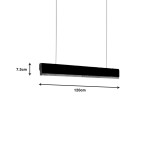 Llambë tavani Rafmole pakoworld led metal-dru i zi 120x7.5cm
