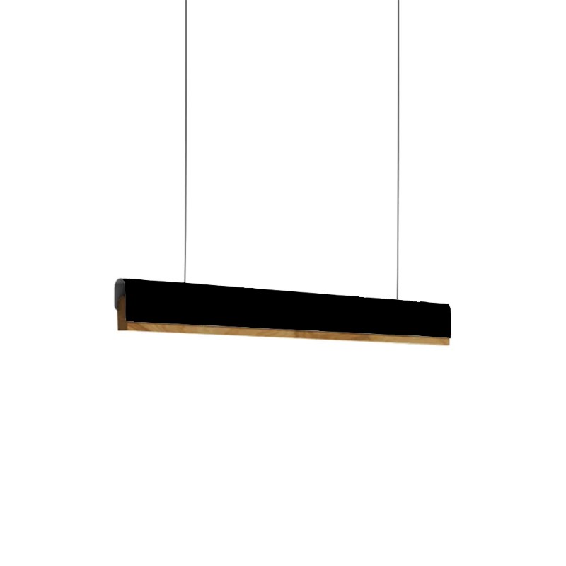 Llambë tavani Rafmole pakoworld led metal-dru i zi 120x7.5cm
