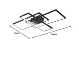 Llamba tavani Luxane pakoworld LED metal i zi 105x60x7cm
