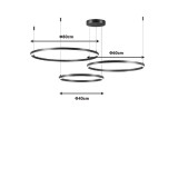 Llambë tavani Premele pakoworld led metal i zi D120x150cm