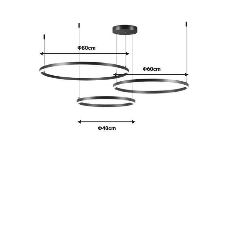 Llambë tavani Premele pakoworld led metal i zi D120x150cm