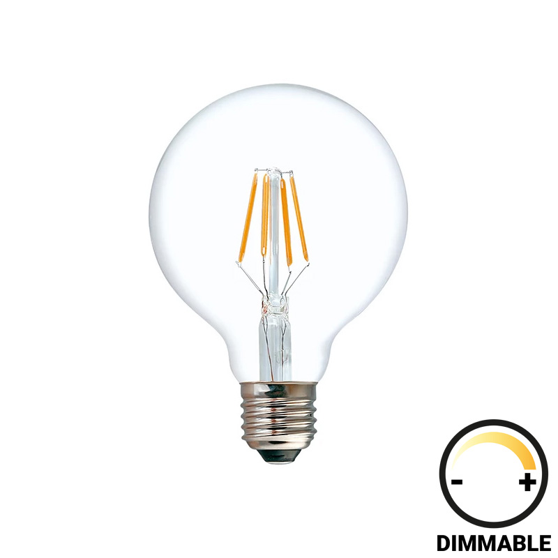 Llambë LED G95 Bulb pakoworld e zbehtë 4W E27 2700K 200-220V e qartë