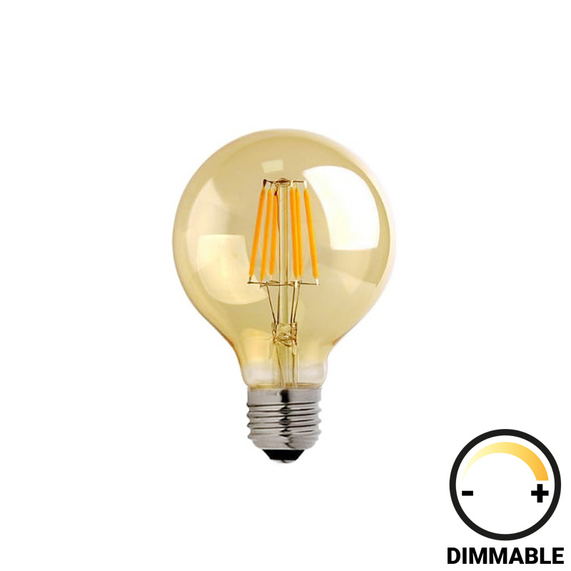 Llamba LED G125 Bulb pakoworld e zbehtë 8W E27 2700K amber