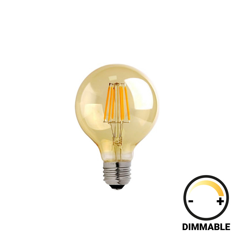 Llamba LED G80 Bulb pakoworld e zbehtë 8W E27 2700K qelibar