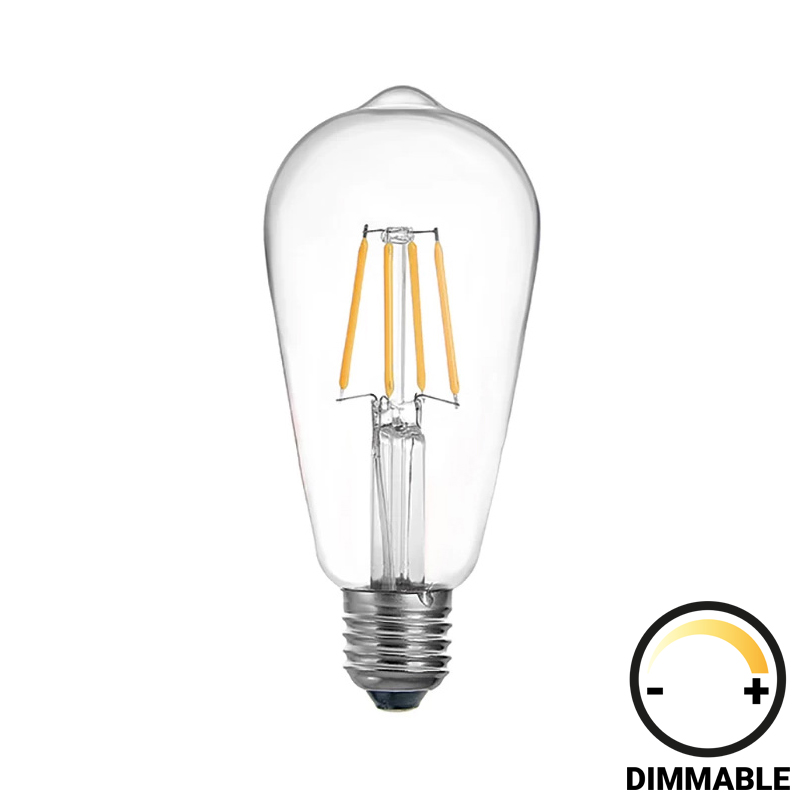 Llamba LED ST64 Bulb pakoworld e zbehtë 8W E27 2700K e qartë