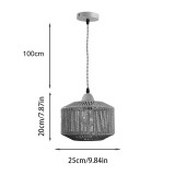 Llambë tavani me një dritë Siang pakoworld, metal-litar në nuancë natyrale, Φ25x20cm