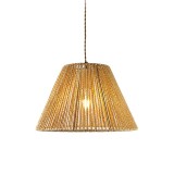 Llambë tavani me një dritë Lubuto pakoworld metal-litar në nuancë natyrale Φ34.5x23cm