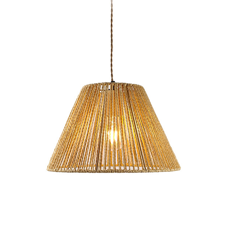 Llambë tavani me një dritë Lubuto pakoworld metal-litar në nuancë natyrale Φ34.5x23cm