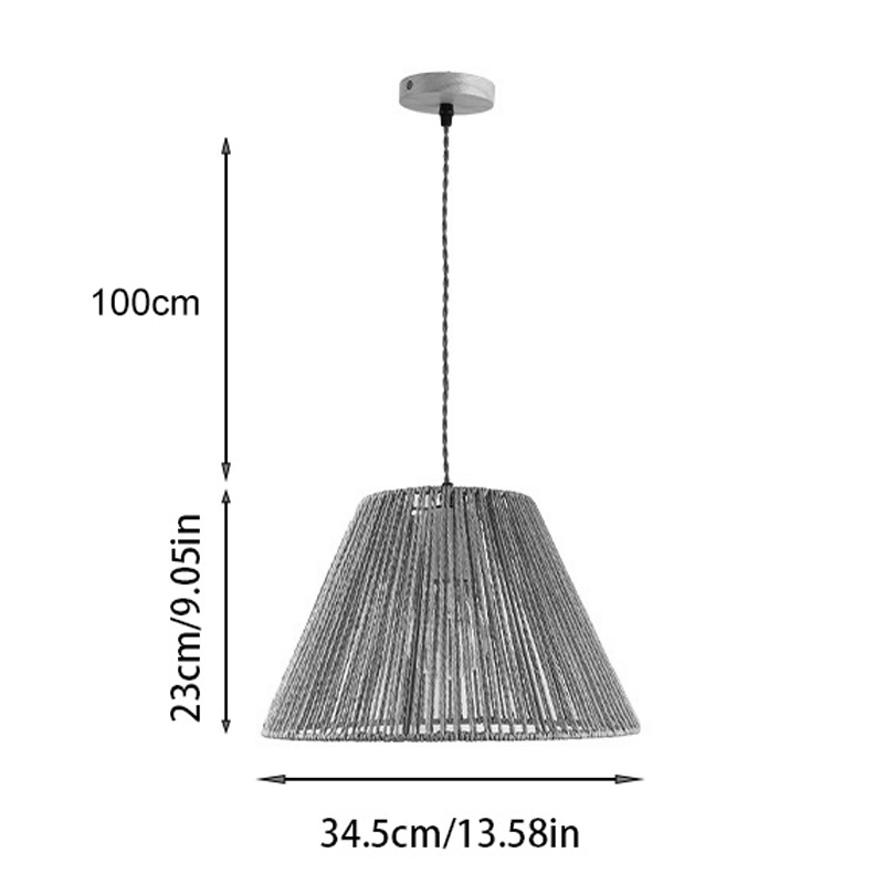 Llambë tavani me një dritë Lubuto pakoworld metal-litar në nuancë natyrale Φ34.5x23cm