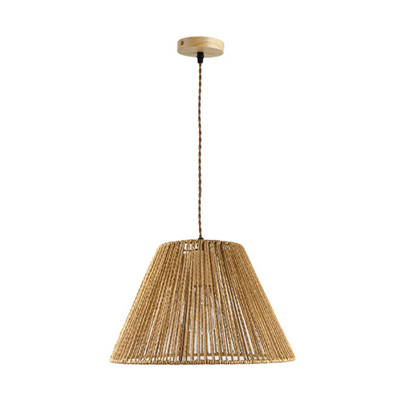 Llambë tavani me një dritë Lubuto pakoworld metal-litar në nuancë natyrale Φ34.5x23cm
